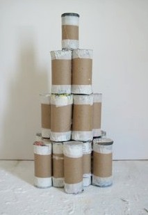 Árvore de natal com rolinhos de papel higiênico - Arte Reciclada