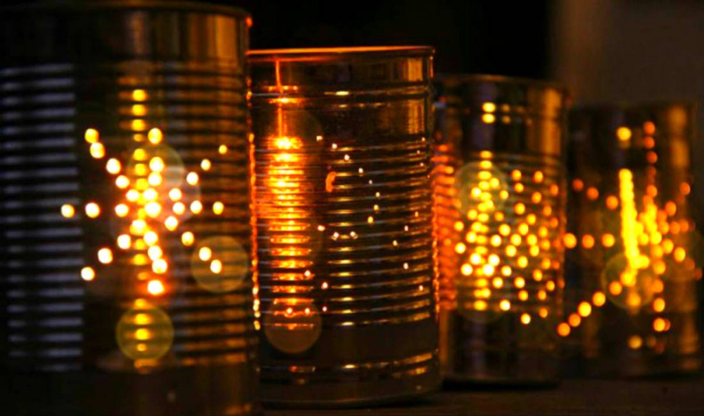 latas luminarias reciclada